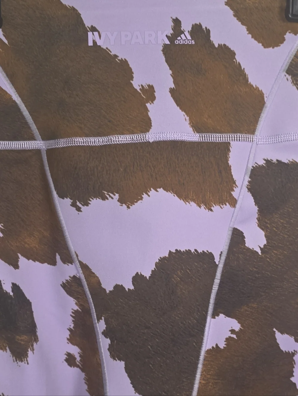 Adidas x Ivy Park Cow Print Leggings Purple Brown High Rise XS - Picture 5 of 11